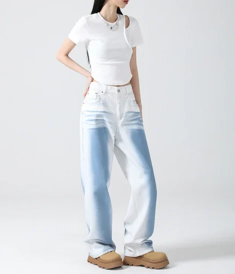 Wide Leg Women's Jeans Design Various Washes Sizes Eco Denim Export Pants Women Jeans